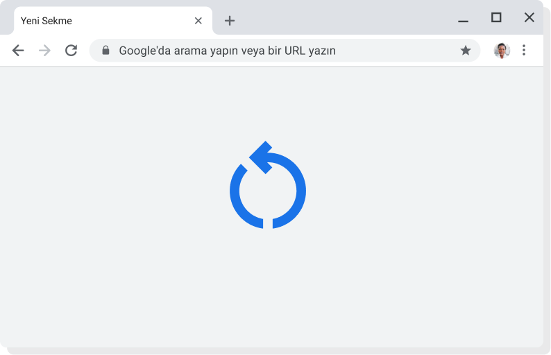Otomatik Olarak Güncellenir Güncelleme uygulanıyor simgesi olan Chrome kullanıcı arayüzü