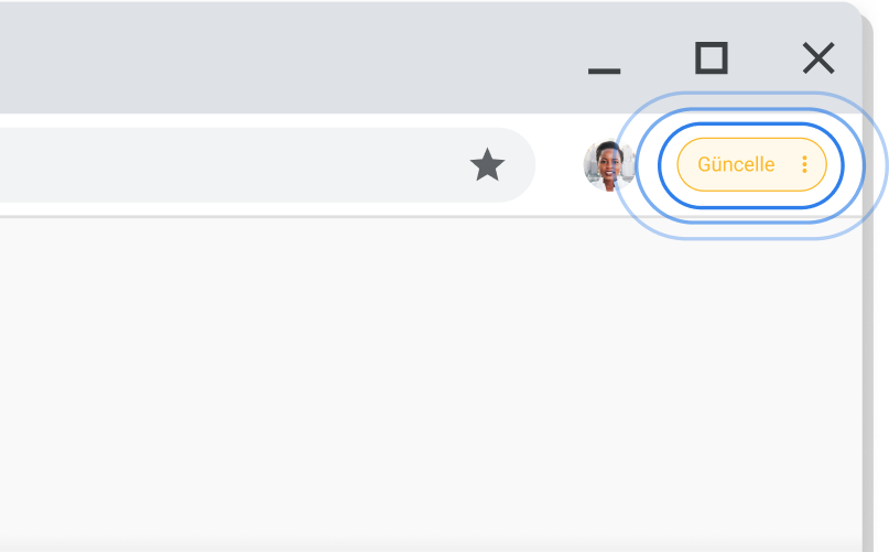 Beklemedeki güncelleme uygulanıyor Chrome kullanıcı arayüzü, beklemede güncelleme olduğu uyarısında bulunuyor