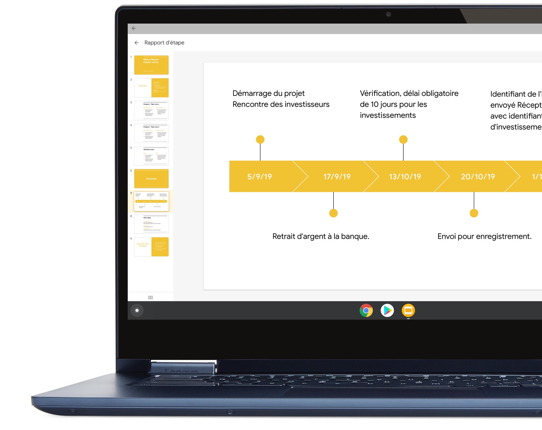 Chrome OS vous aide à faire tout et n'importe quoi. Par exemple, une chronologie de projet que votre patron va adorer.