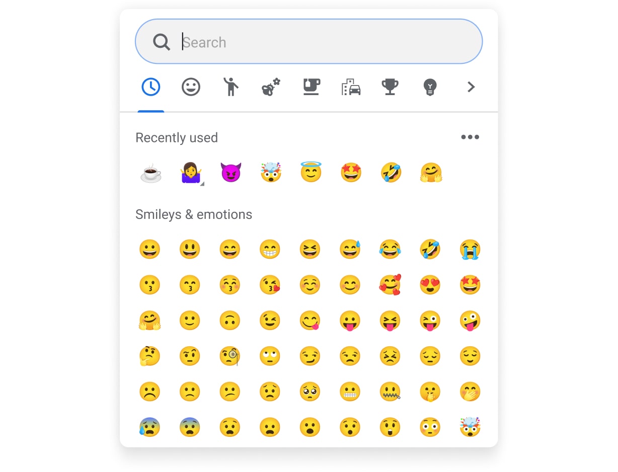 Add an emoji with the new picker